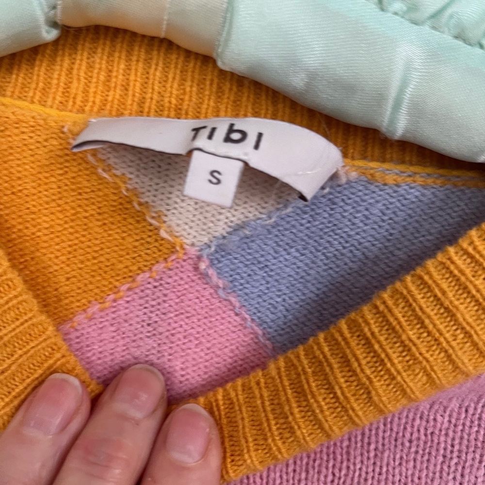 Tibi intarsia patchwork sweater size S - Picture 5 of 6